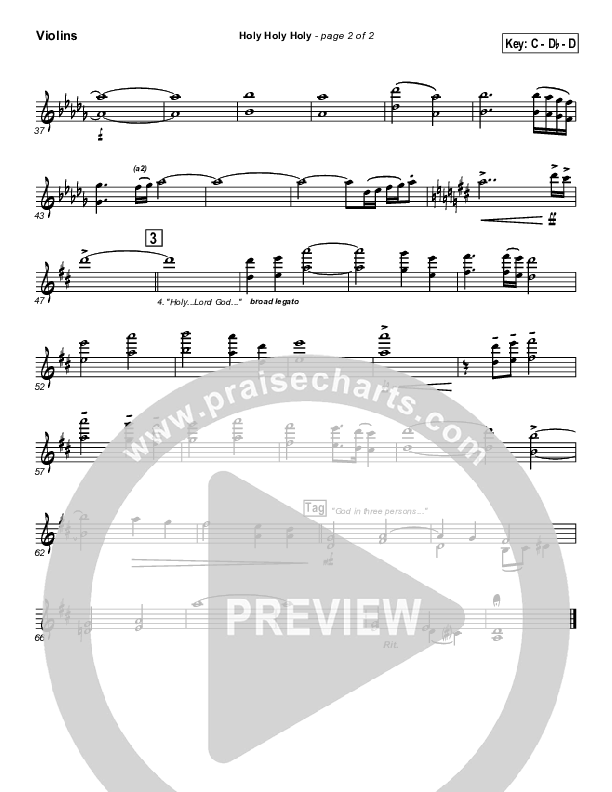 Holy Holy Holy Violins (PraiseCharts Band / Arr. John Wasson)