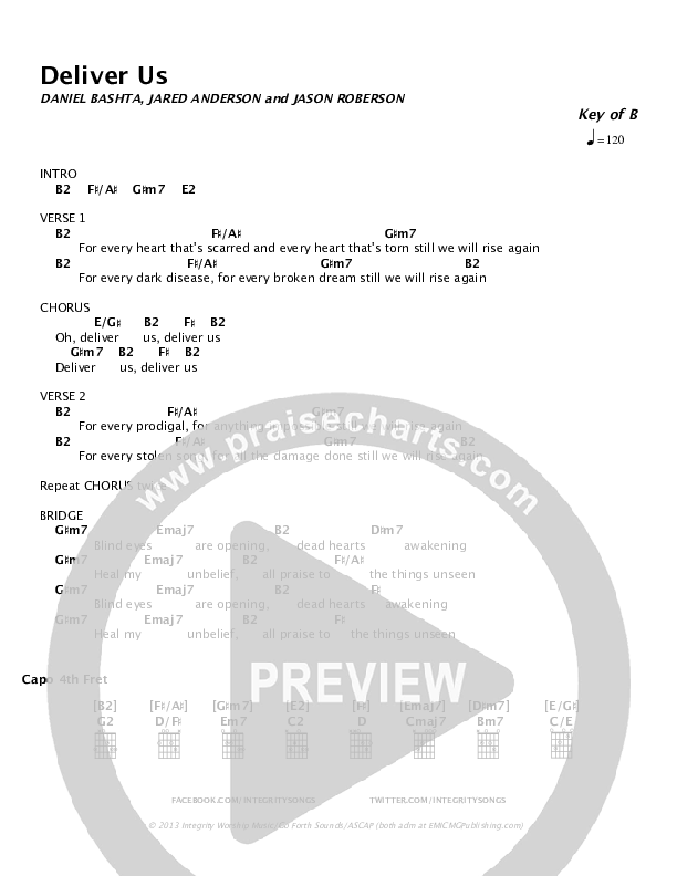 Deliver Us Chords & Lyrics (Daniel Bashta)