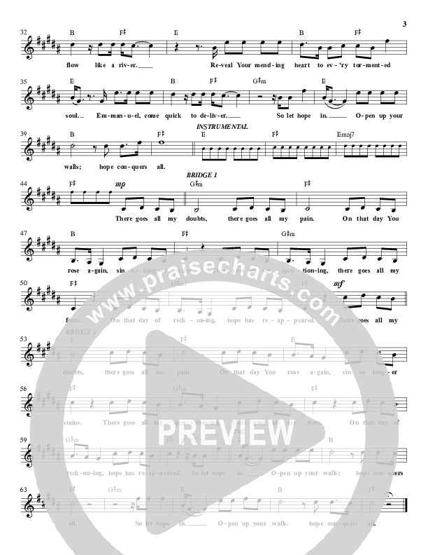 Let Hope In Lead Sheet (Daniel Bashta)