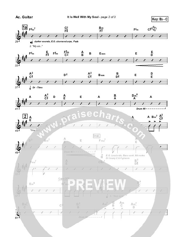 It Is Well With My Soul Acoustic Guitar Sheet Music PDF (PraiseCharts