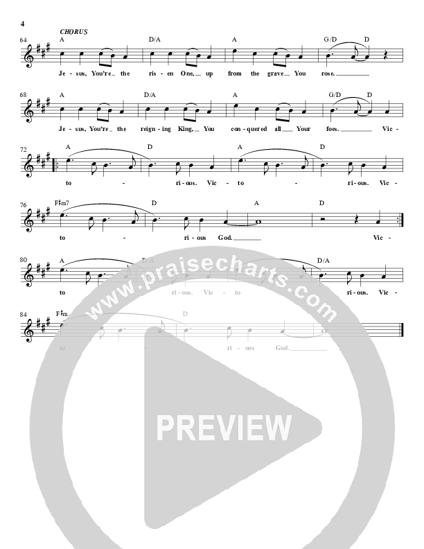 Victorious God Lead Sheet (Glenn Packiam)