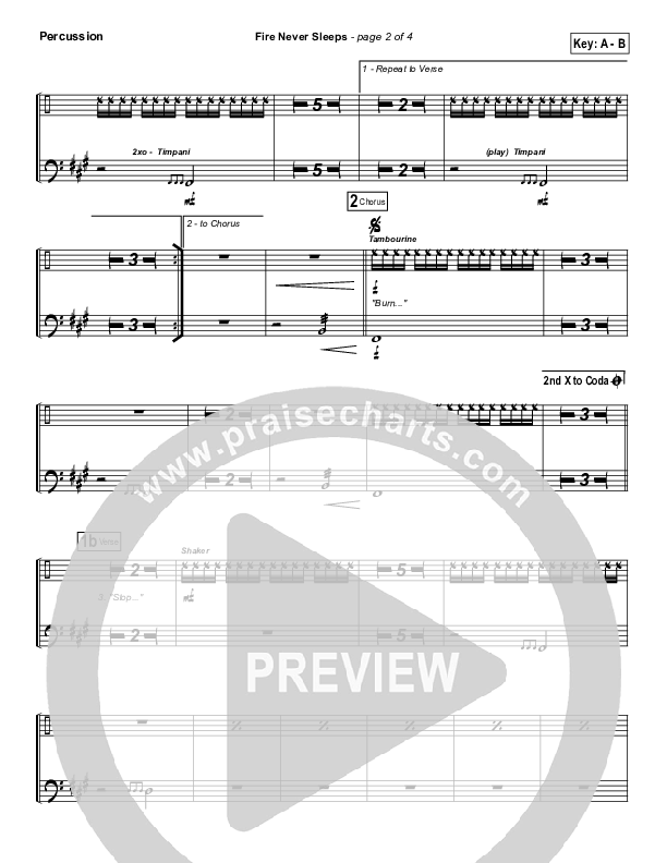 Fire Never Sleeps Percussion (Martin Smith / Jesus Culture)