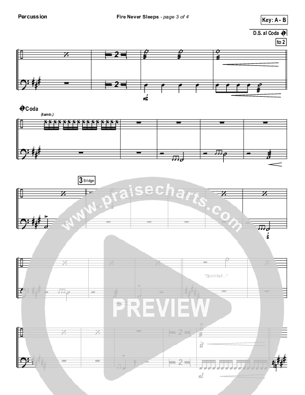 Fire Never Sleeps Percussion (Martin Smith / Jesus Culture)