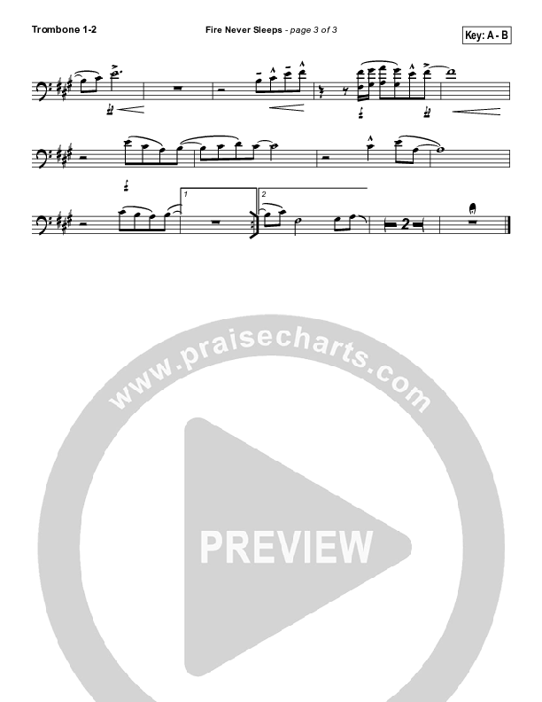 Fire Never Sleeps Trombone 1/2 (Martin Smith / Jesus Culture)