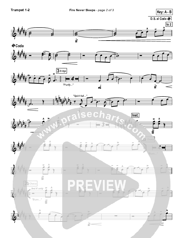 Fire Never Sleeps Trumpet 1,2 (Martin Smith / Jesus Culture)