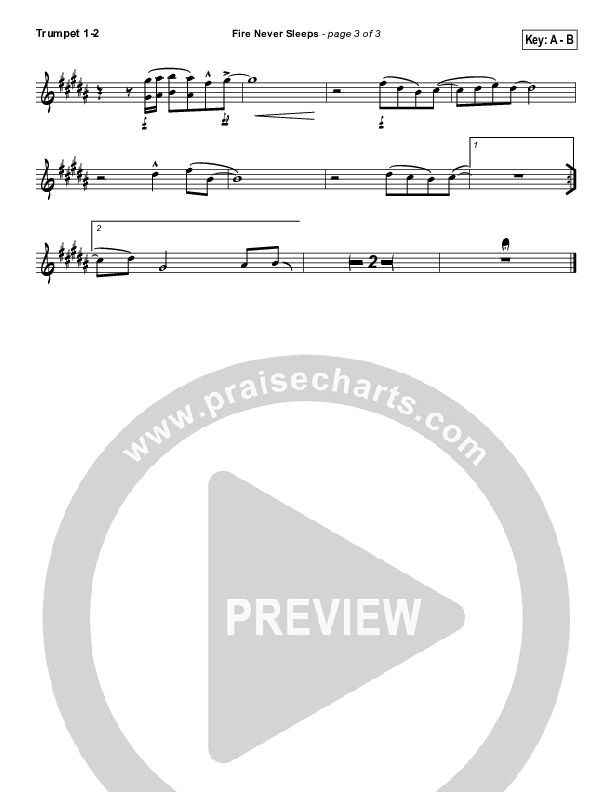 Fire Never Sleeps Trumpet 1,2 (Martin Smith / Jesus Culture)