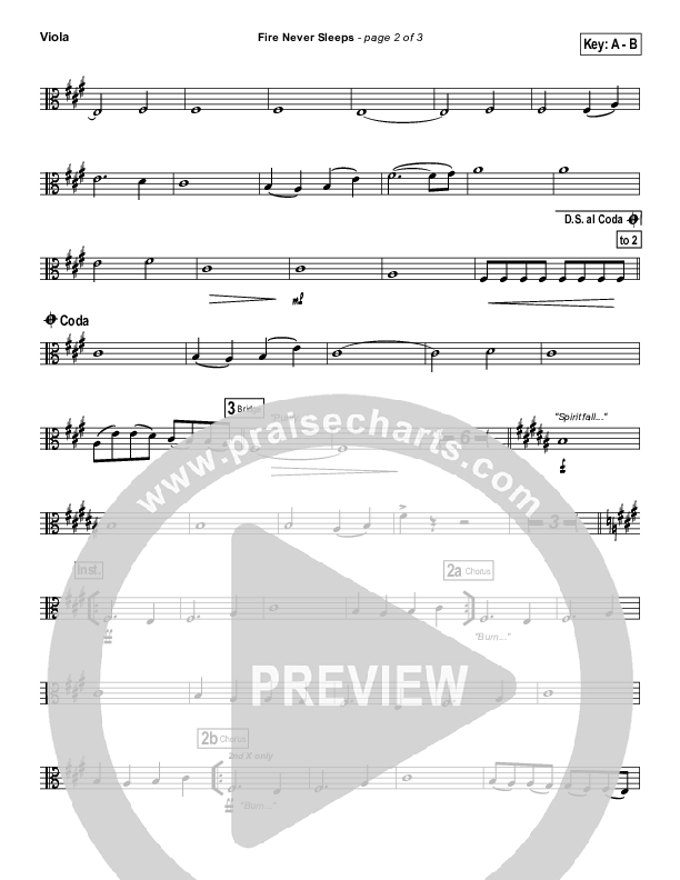 Fire Never Sleeps Viola (Martin Smith / Jesus Culture)