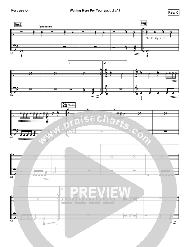 Waiting Here For You Percussion (Martin Smith / Jesus Culture)