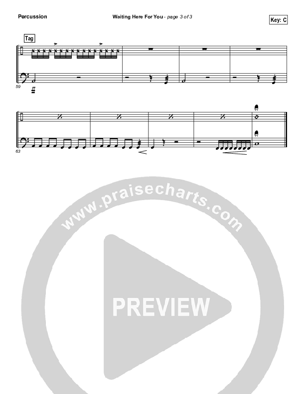 Waiting Here For You Percussion (Martin Smith / Jesus Culture)