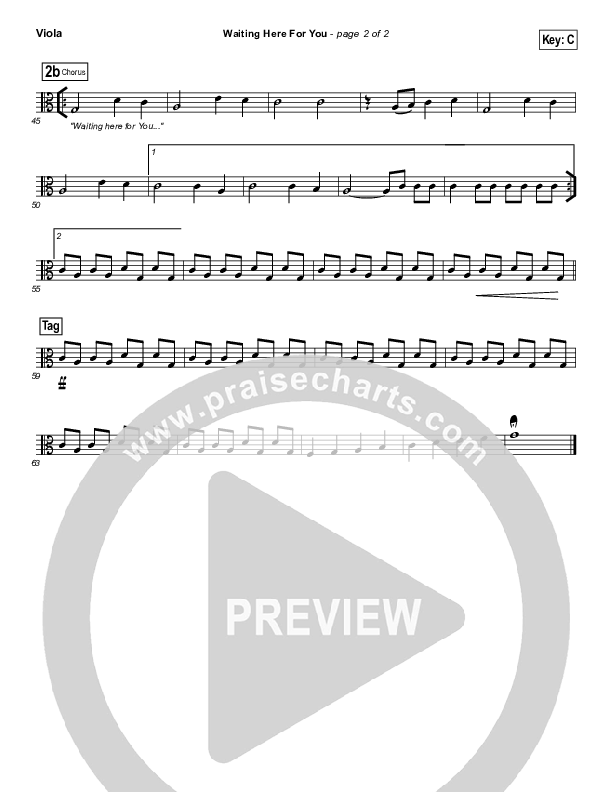 Waiting Here For You Viola (Martin Smith / Jesus Culture)