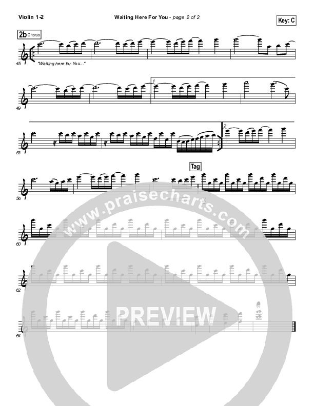 Waiting Here For You Violin 1/2 (Martin Smith / Jesus Culture)