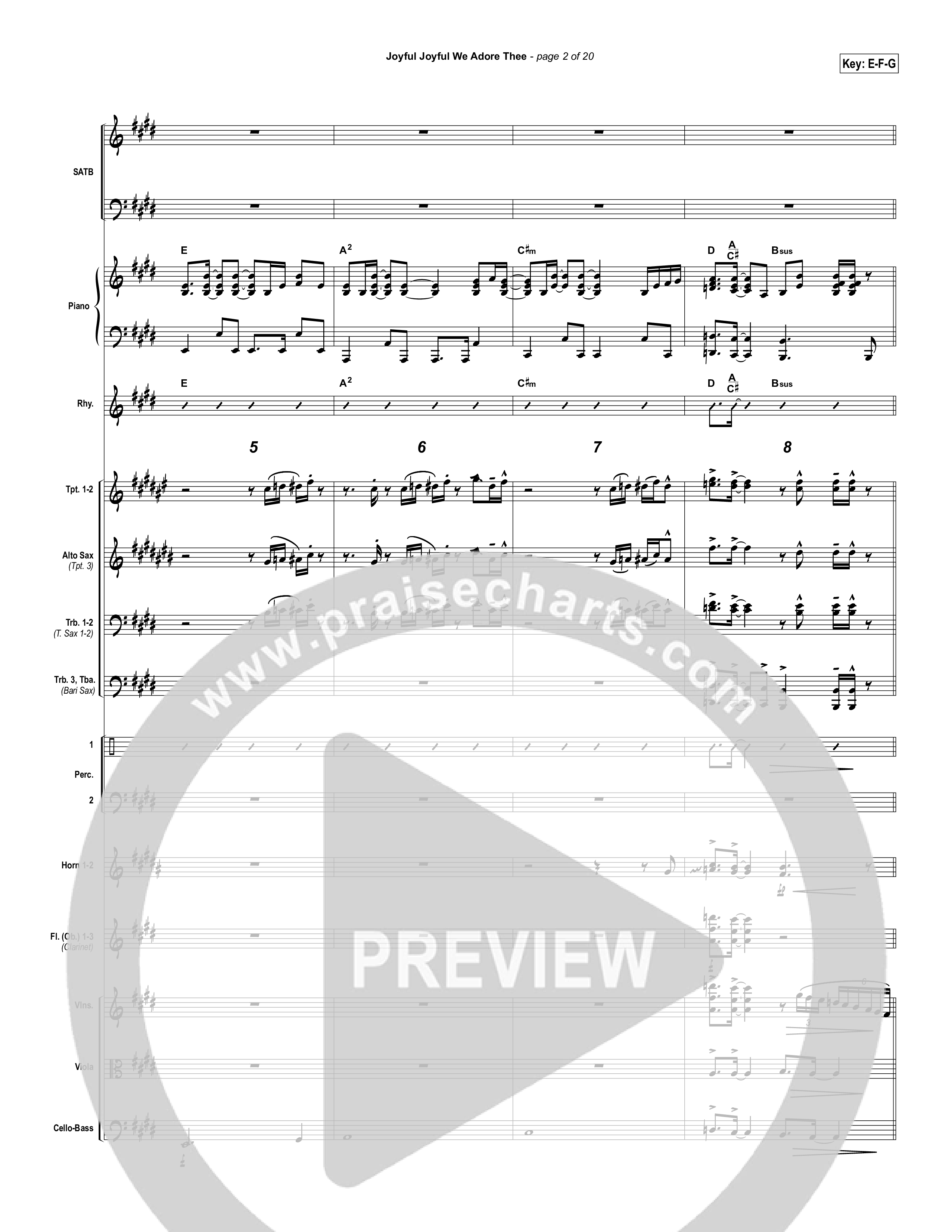 Joyful Joyful We Adore Thee Conductor's Score (PraiseCharts Band / Arr. Daniel Galbraith)