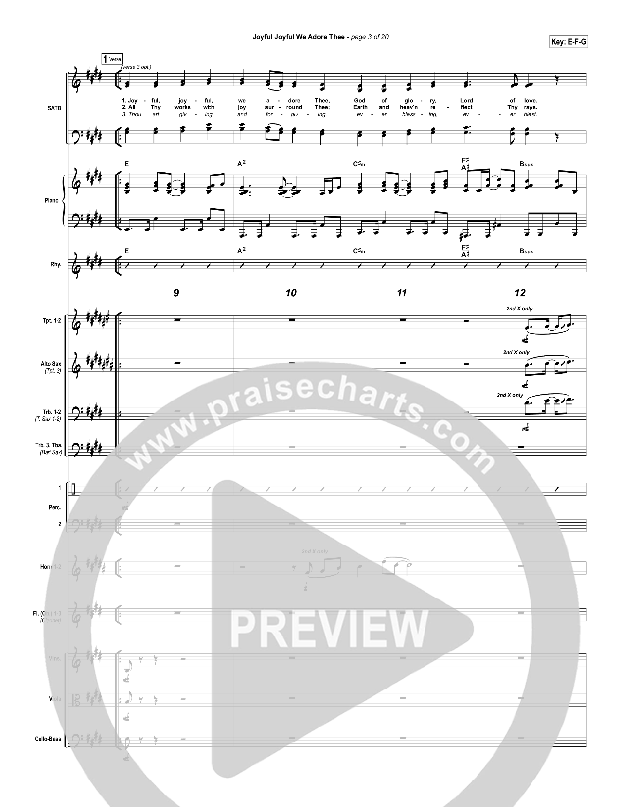 Joyful Joyful We Adore Thee Conductor's Score (PraiseCharts Band / Arr. Daniel Galbraith)