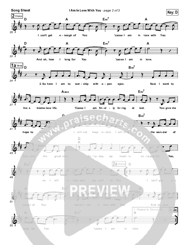 I Am In Love With You Lead Sheet (Jesus Culture)