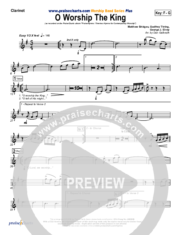 O Worship The King Wind Pack (PraiseCharts Band / Arr. Daniel Galbraith)