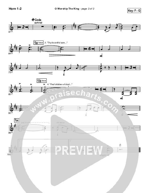 O Worship The King Brass Pack (PraiseCharts Band / Arr. Daniel Galbraith)