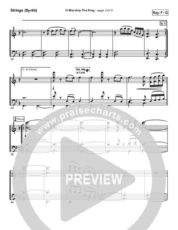 O Worship The King Synth Strings (PraiseCharts Band / Arr. Daniel Galbraith)
