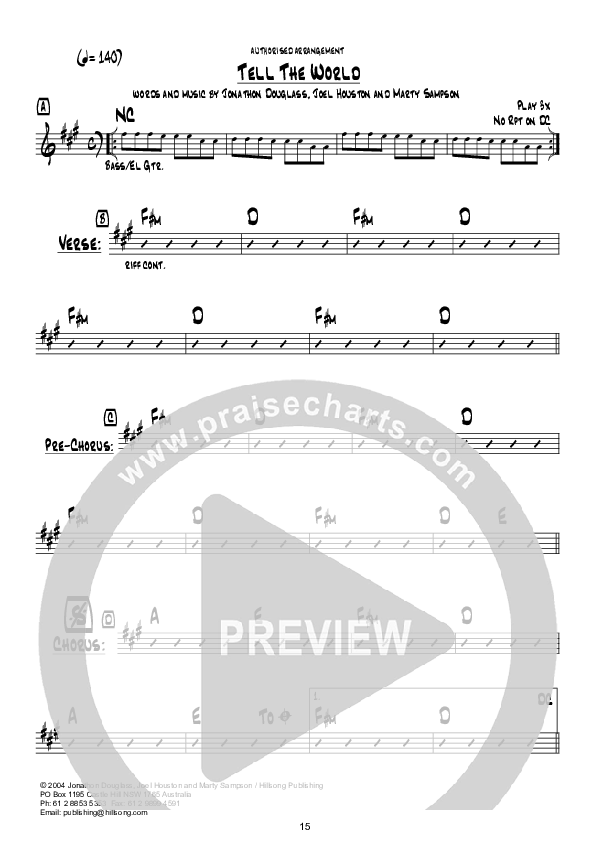 Tell The World Chord Chart (Hillsong UNITED)