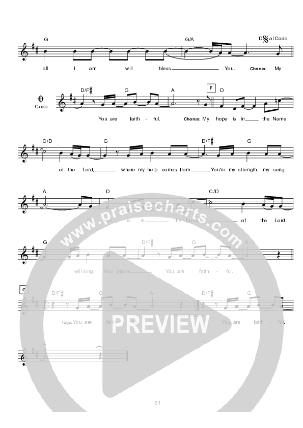 My Hope Lead Sheet (Hillsong Worship)