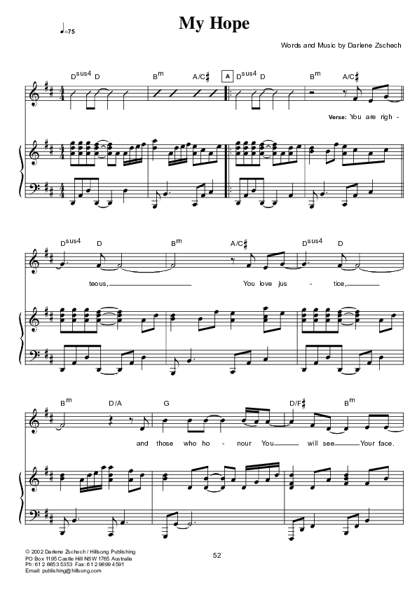 My Hope Piano/Vocal (Hillsong Worship)
