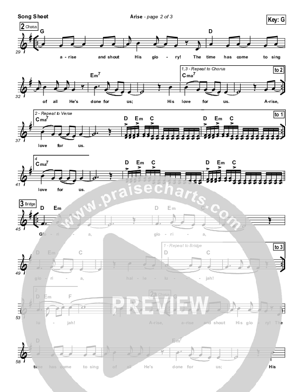 Arise Lead Sheet (Christine D'Clario)