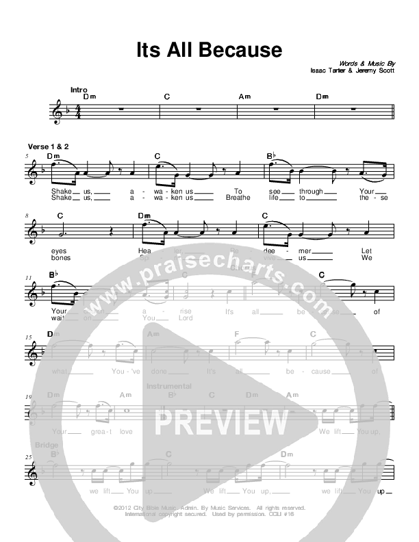 It's All Because Lead Sheet (Bridgecity)