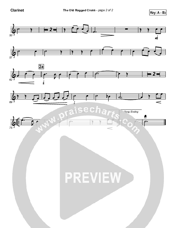 The Old Rugged Cross Clarinet (Traditional Hymn / PraiseCharts)