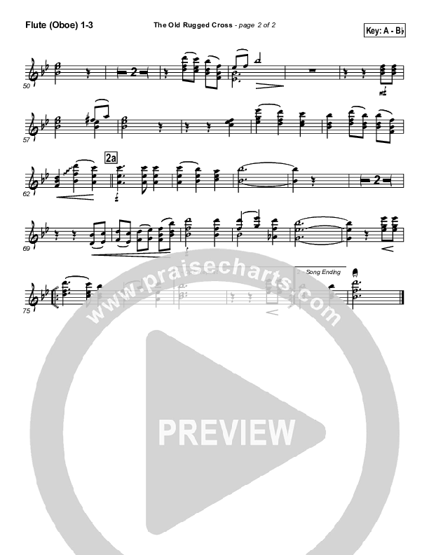 The Old Rugged Cross Flute/Oboe 1/2/3 (Traditional Hymn / PraiseCharts)