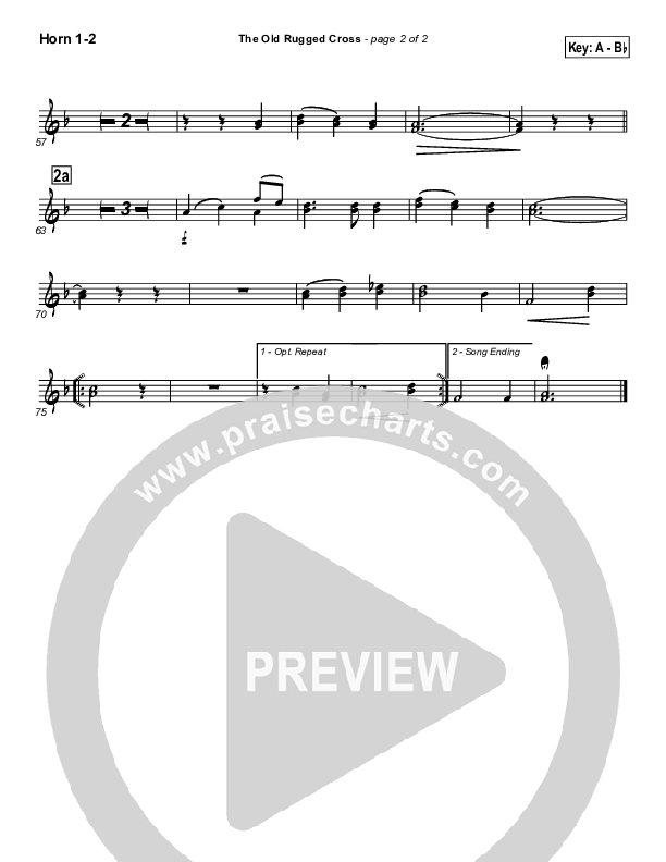 The Old Rugged Cross French Horn 1/2 (Traditional Hymn / PraiseCharts)