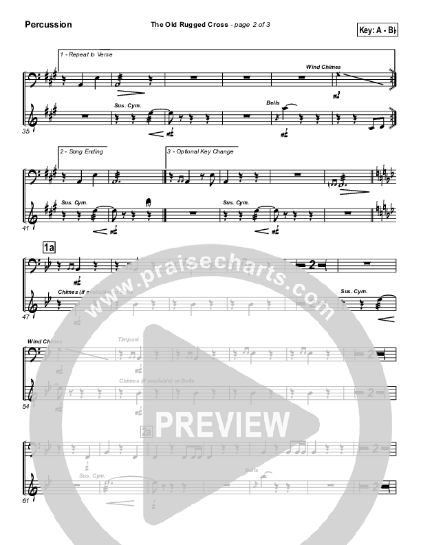 The Old Rugged Cross Percussion (Traditional Hymn / PraiseCharts)