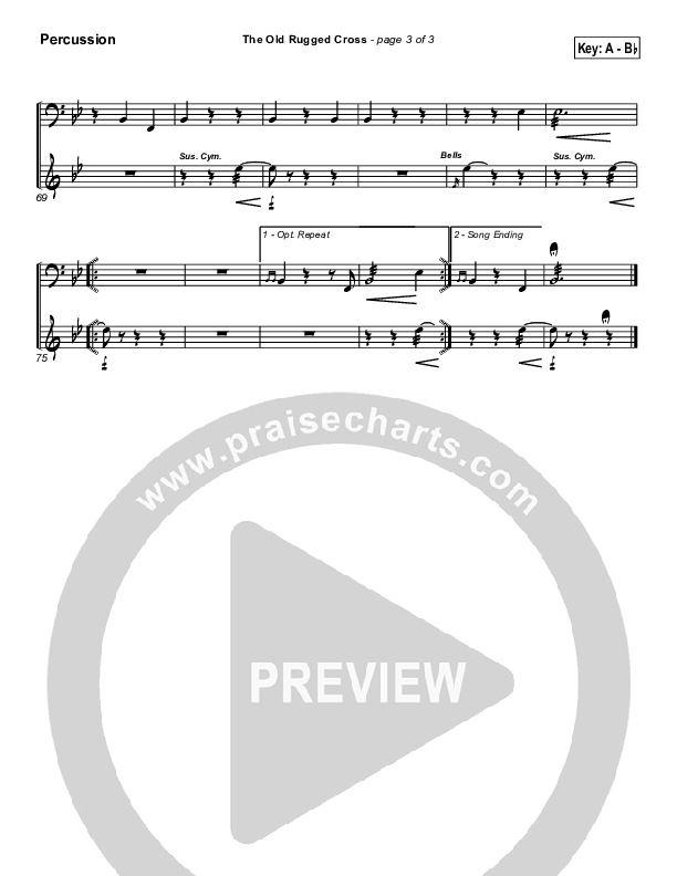 The Old Rugged Cross Percussion (Traditional Hymn / PraiseCharts)