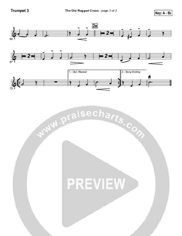 The Old Rugged Cross Trumpet 3 (Traditional Hymn / PraiseCharts)
