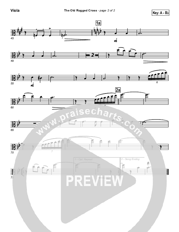 The Old Rugged Cross Viola (Traditional Hymn / PraiseCharts)