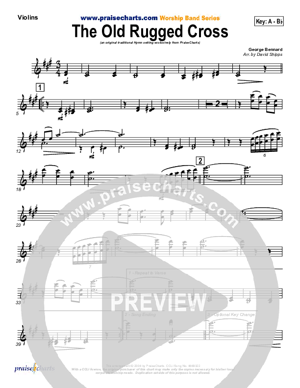 The Old Rugged Cross Violins (Traditional Hymn / PraiseCharts)