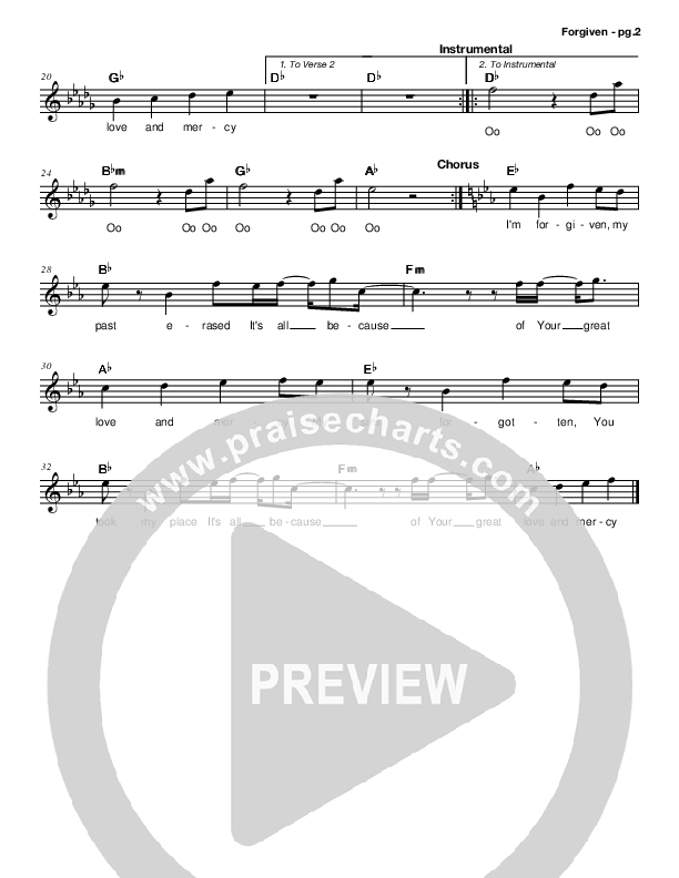 Forgiven Lead Sheet (Bridgecity)