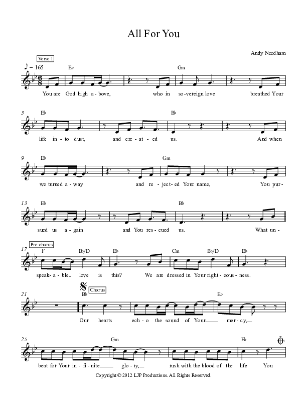 All For You Lead Sheet (Andy Needham Band)