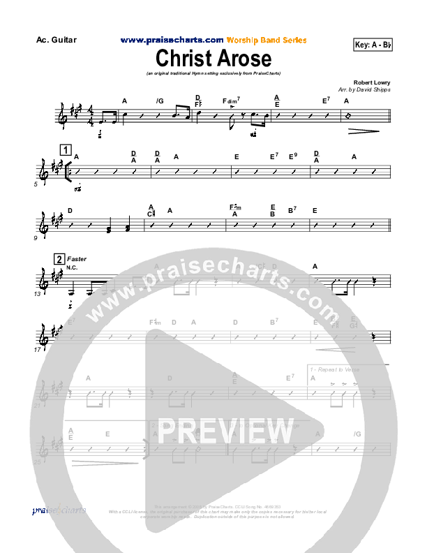 Christ Arose Rhythm Chart (PraiseCharts / Traditional Hymn)