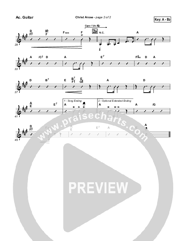 Christ Arose Acoustic Guitar (PraiseCharts / Traditional Hymn)