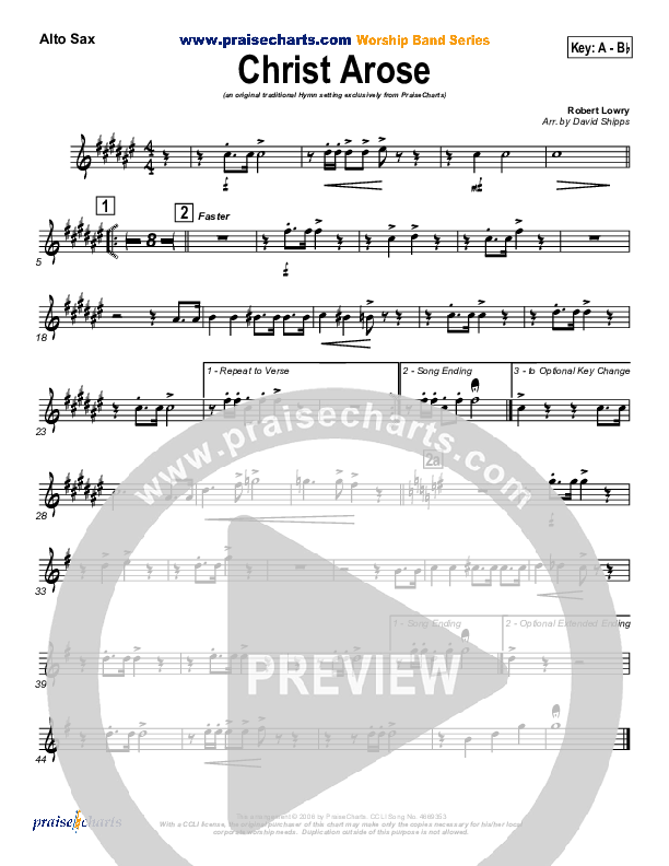Christ Arose Alto Sax (PraiseCharts / Traditional Hymn)