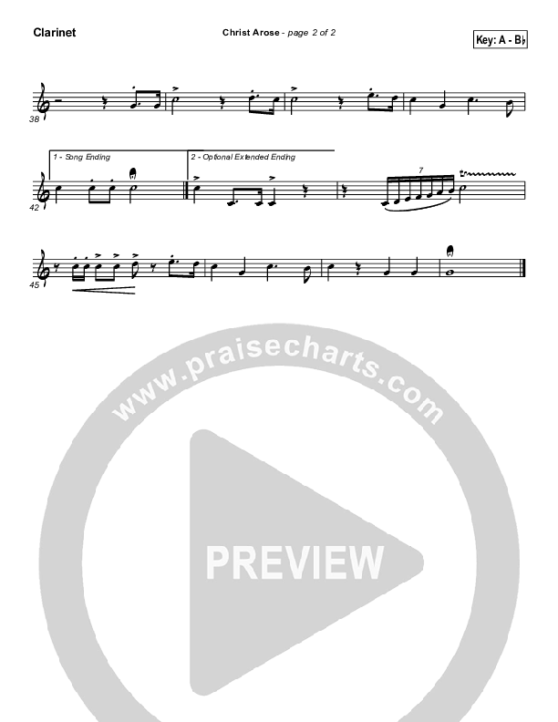 Christ Arose Clarinet (PraiseCharts / Traditional Hymn)