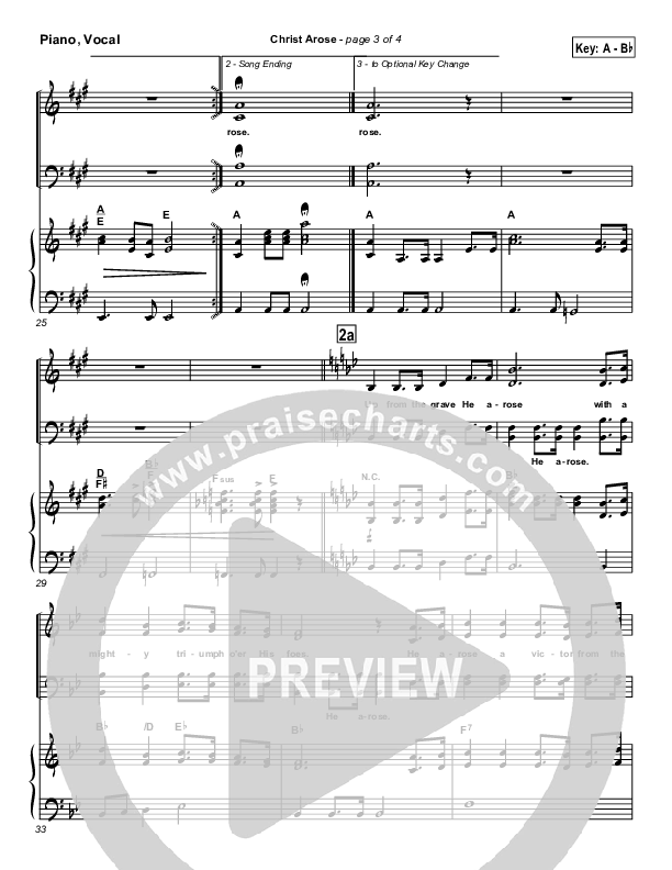 Christ Arose Piano/Vocal & Lead (PraiseCharts / Traditional Hymn)