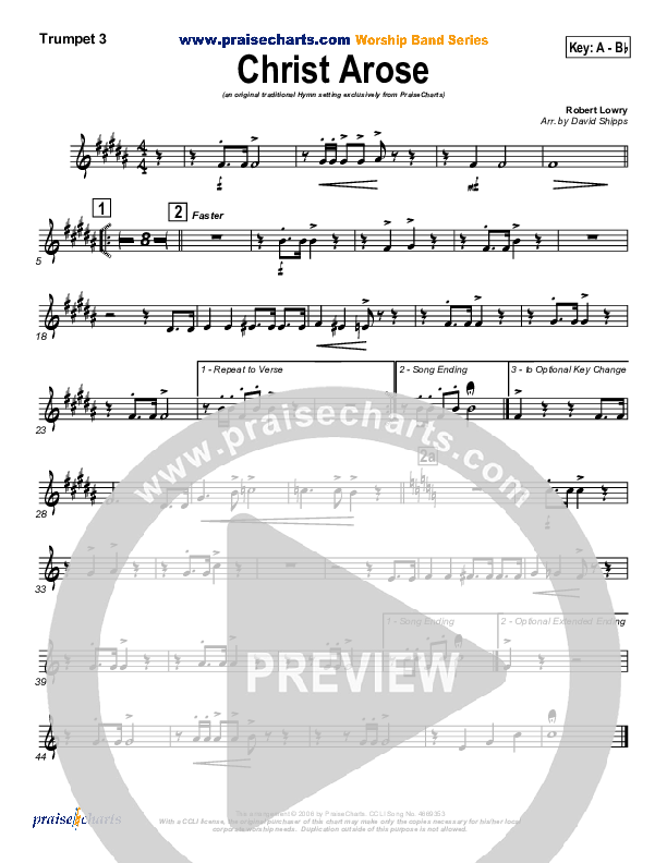 Christ Arose Trumpet 3 (PraiseCharts / Traditional Hymn)