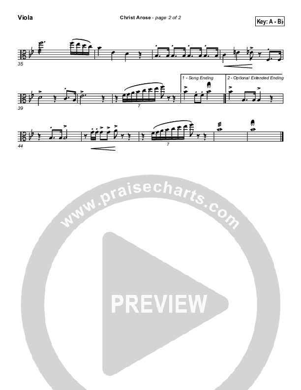 Christ Arose Viola (PraiseCharts / Traditional Hymn)