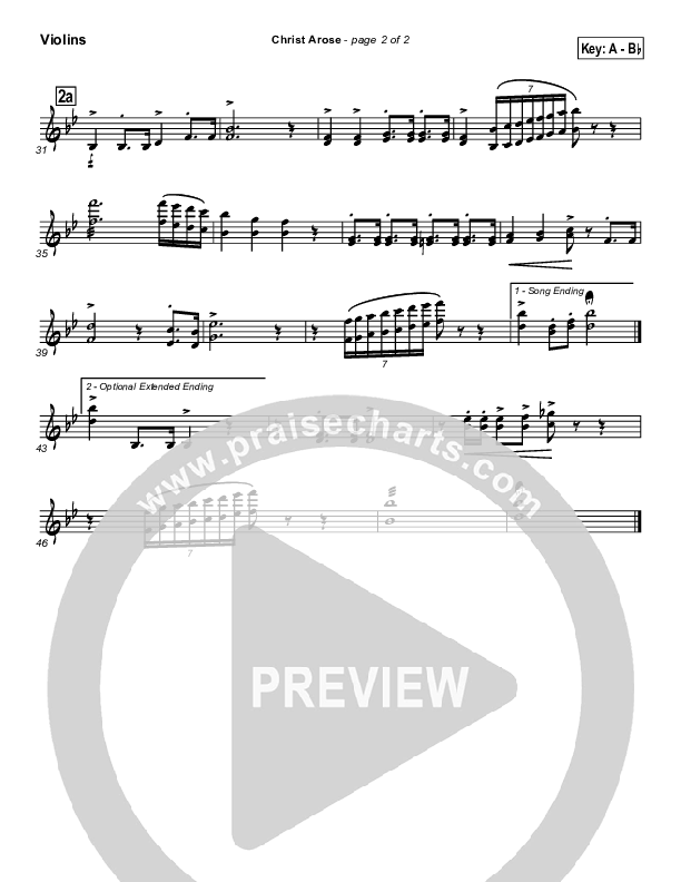 Christ Arose Violins (PraiseCharts / Traditional Hymn)