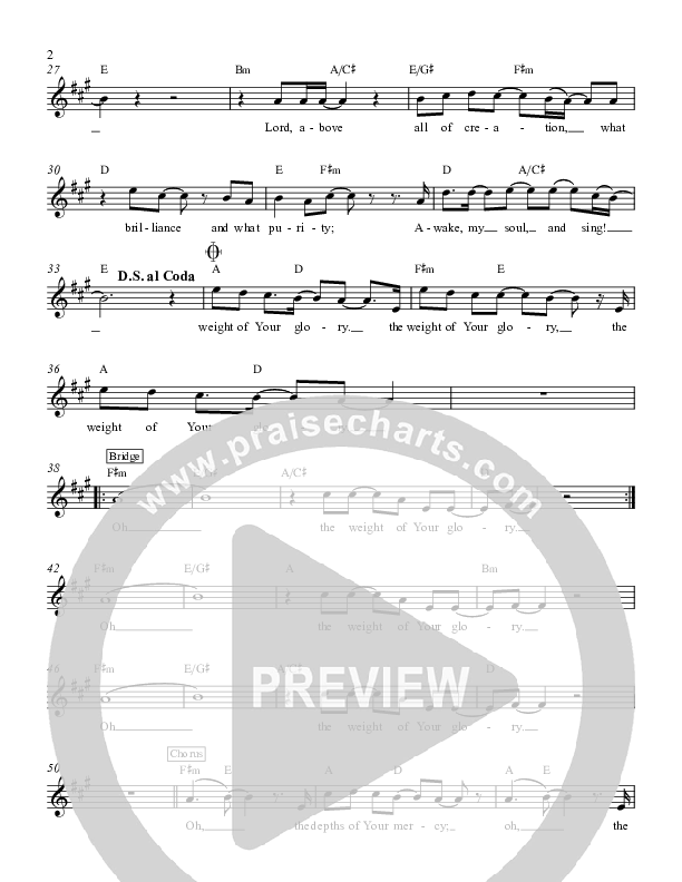 Weight Of Glory Lead Sheet (Andy Needham Band)