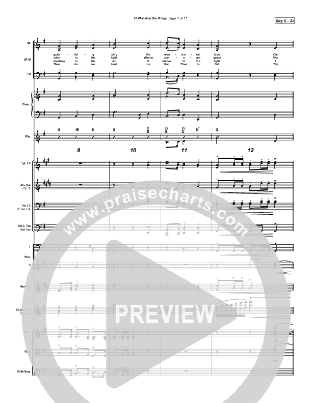 O Worship The King Conductor's Score (PraiseCharts / Traditional Hymn)