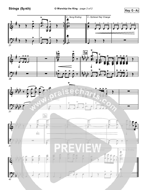 O Worship The King Synth Strings (PraiseCharts / Traditional Hymn)