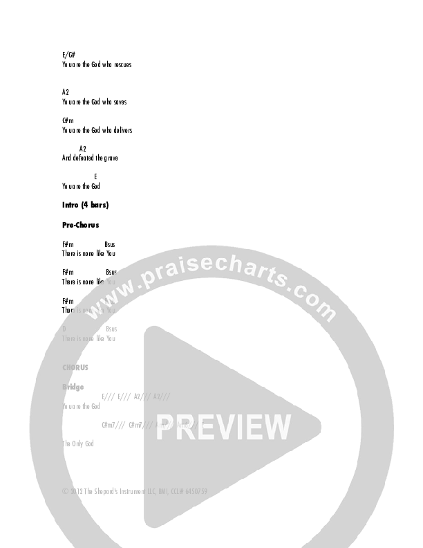 You Are The God Chords & Lyrics (Brian Shepard)