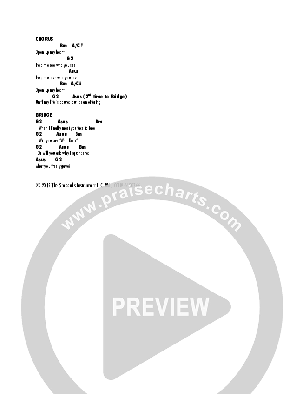 Sweet Communion Chords & Lyrics (Brian Shepard)