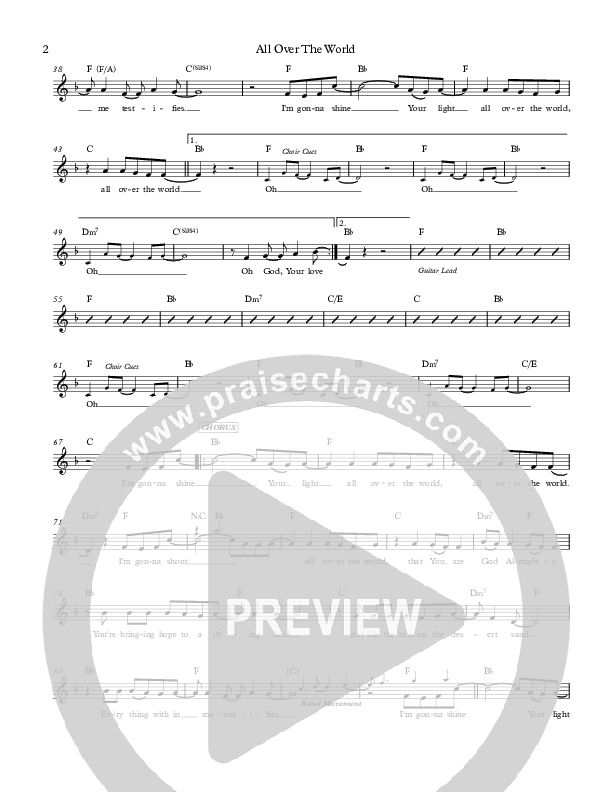 All Over The World Lead Sheet (Jermaine Rodriguez)